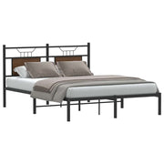 Bedframe 140x190 cm bruin eiken bewerkt hout