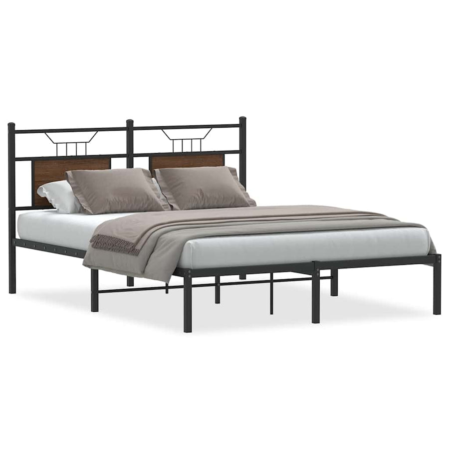 Bedframe zonder matras bewerkt hout bruin eikenkleur 140x200 cm