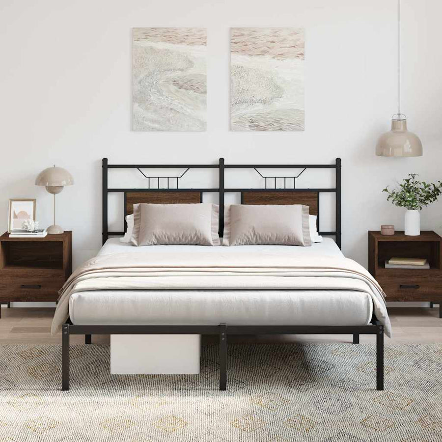 Bedframe zonder matras bewerkt hout bruin eikenkleur 140x200 cm