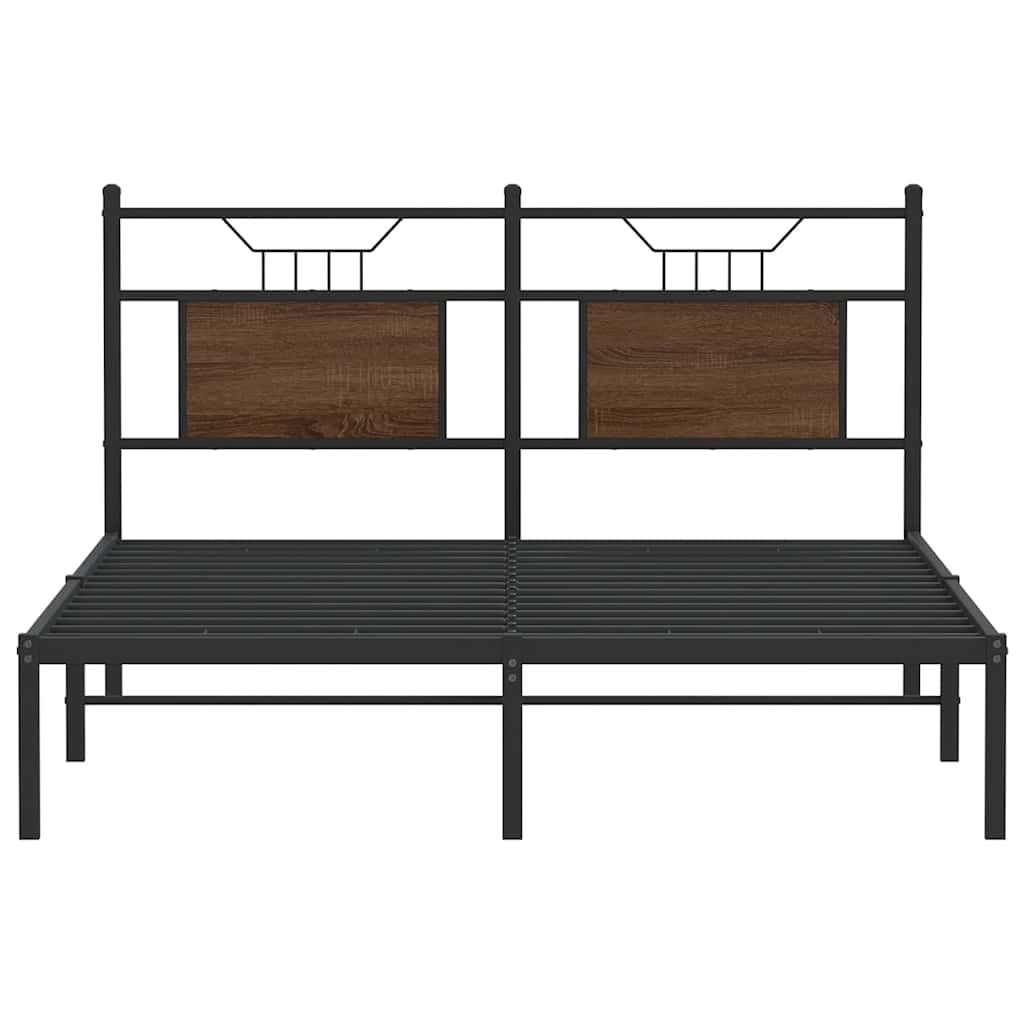 Bedframe zonder matras bewerkt hout bruin eikenkleur 140x200 cm