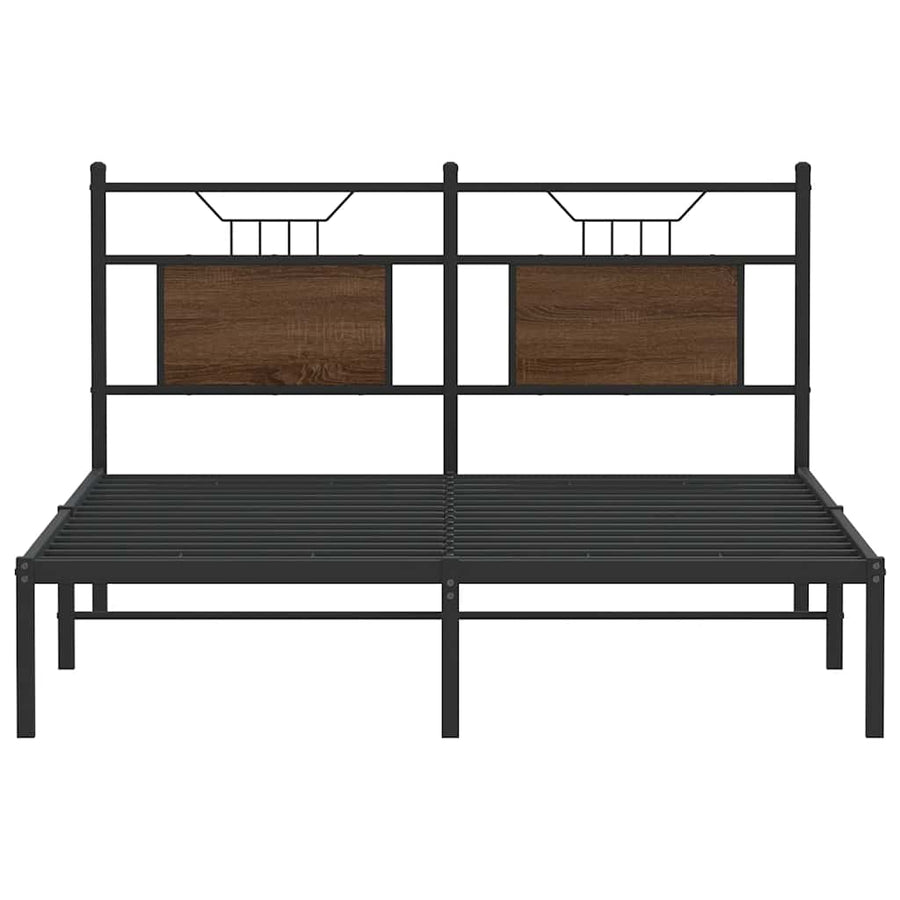 Bedframe zonder matras bewerkt hout bruin eikenkleur 140x200 cm