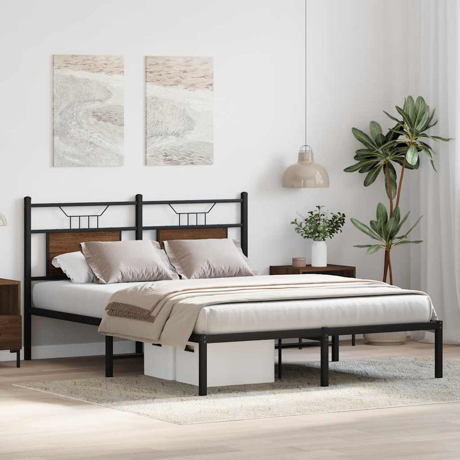 Bedframe zonder matras bewerkt hout bruin eikenkleur 150x200 cm