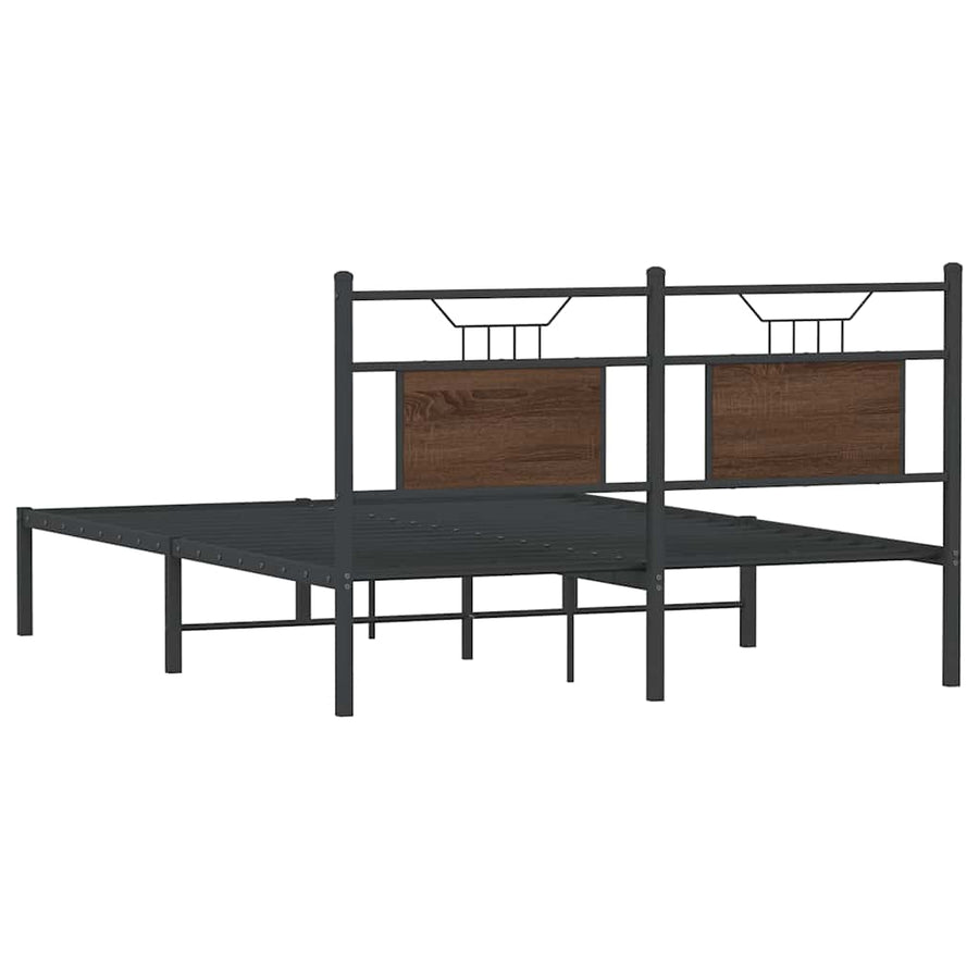 Bedframe zonder matras bewerkt hout bruin eikenkleur 150x200 cm