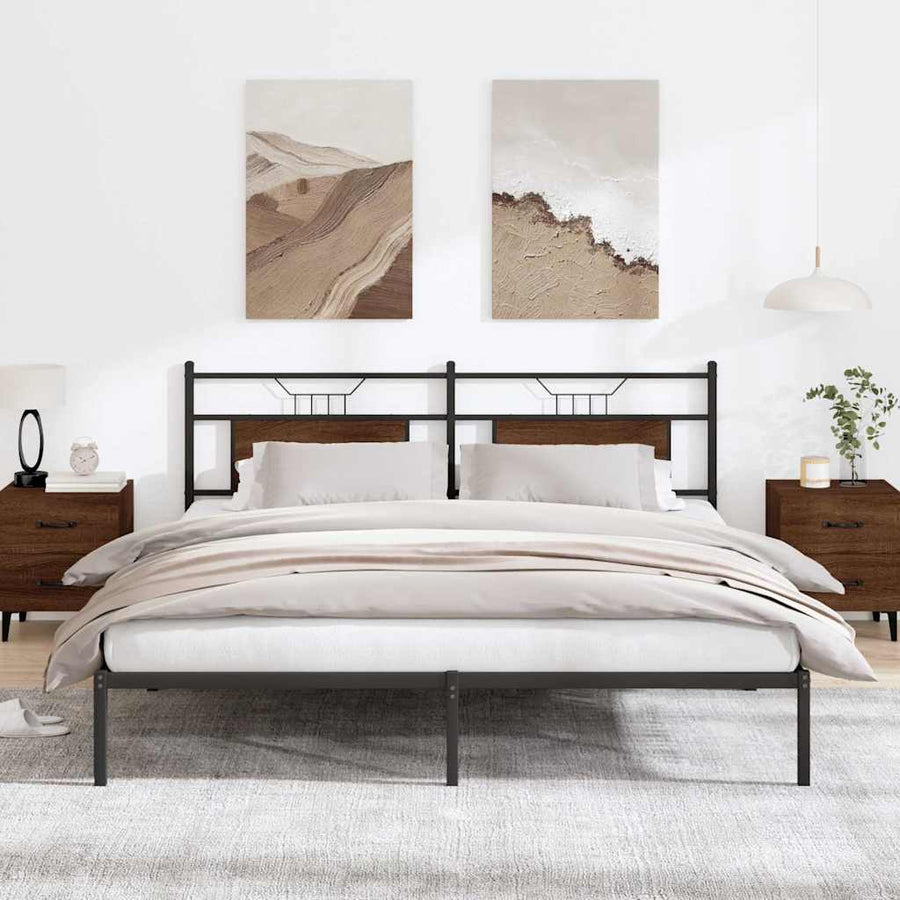 Bedframe zonder matras bewerkt hout bruin eikenkleur 160x200 cm