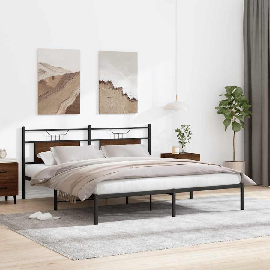 Bedframe zonder matras bewerkt hout bruin eikenkleur 160x200 cm