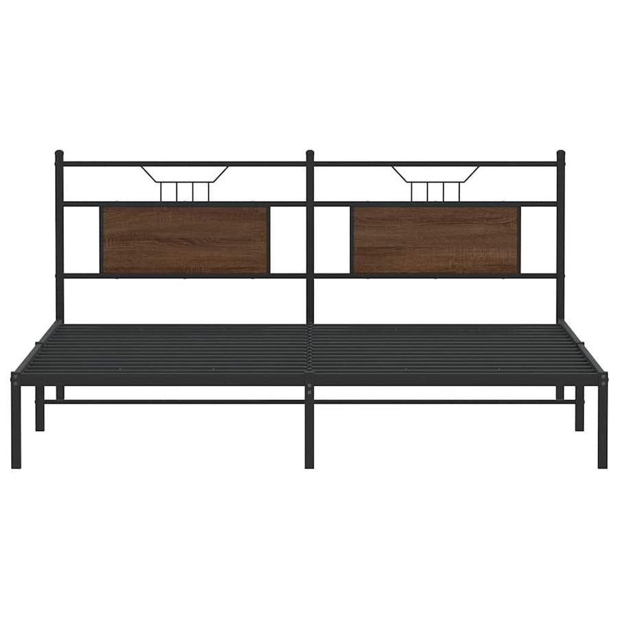 Bedframe zonder matras bewerkt hout bruin eikenkleur 160x200 cm