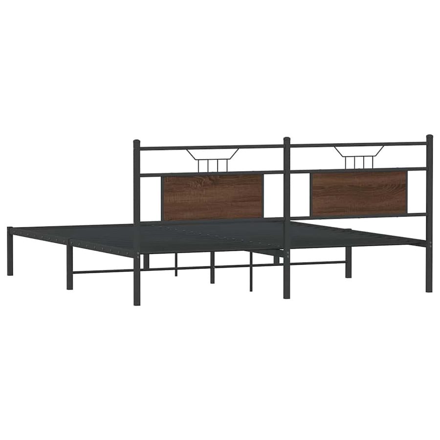 Bedframe zonder matras bewerkt hout bruin eikenkleur 160x200 cm