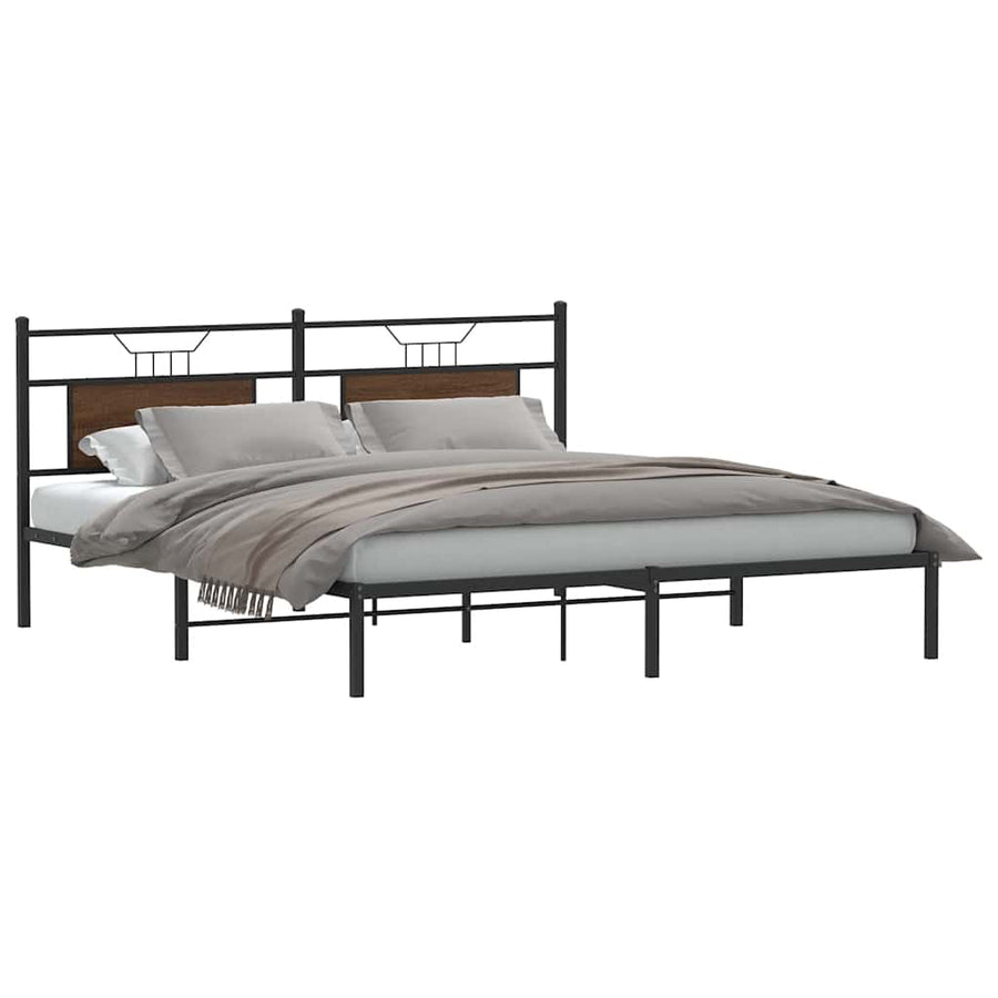 Bedframe zonder matras bewerkt hout bruin eikenkleur 160x200 cm