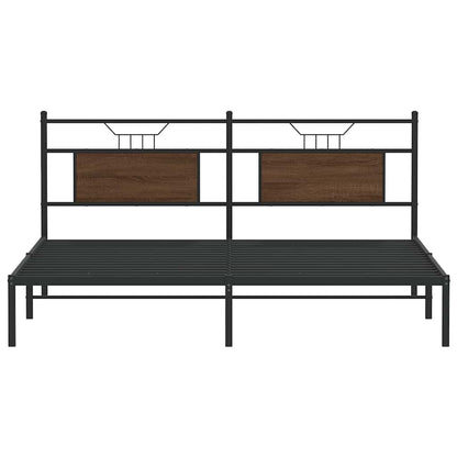 Bedframe zonder matras bewerkt hout bruin eikenkleur 183x203 cm