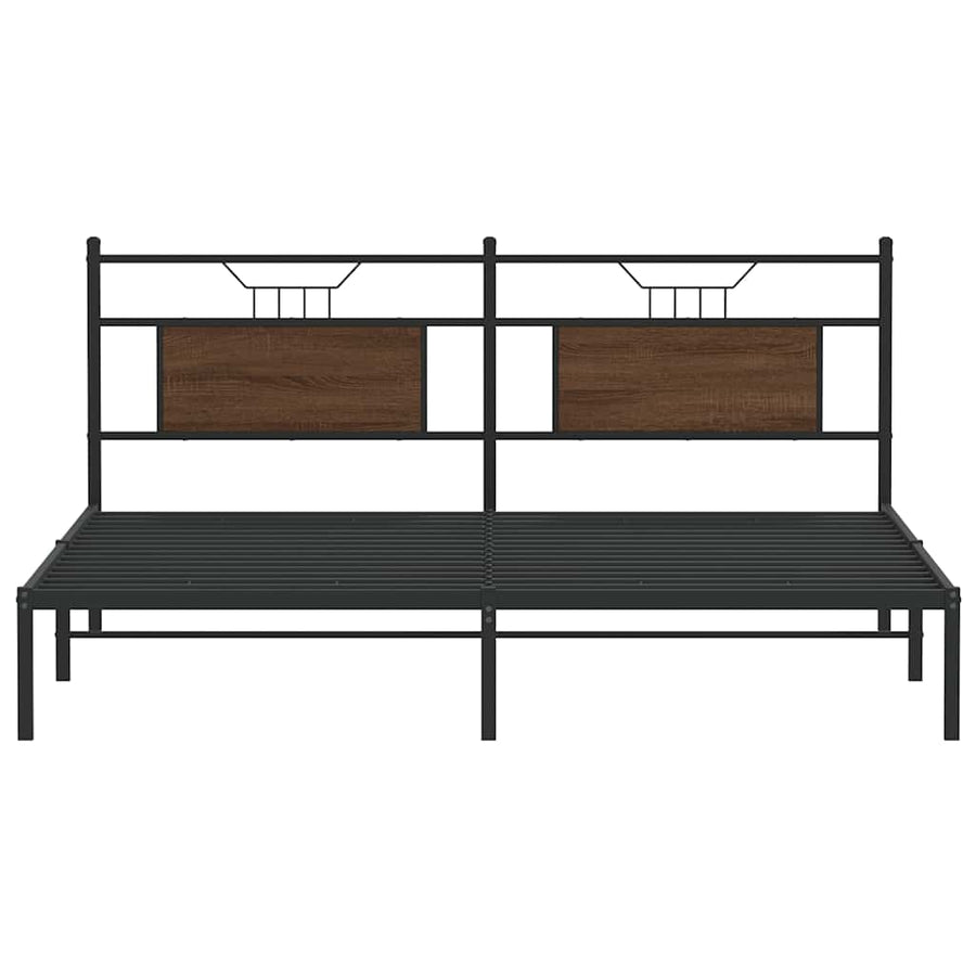 Bedframe zonder matras bewerkt hout bruin eikenkleur 183x203 cm