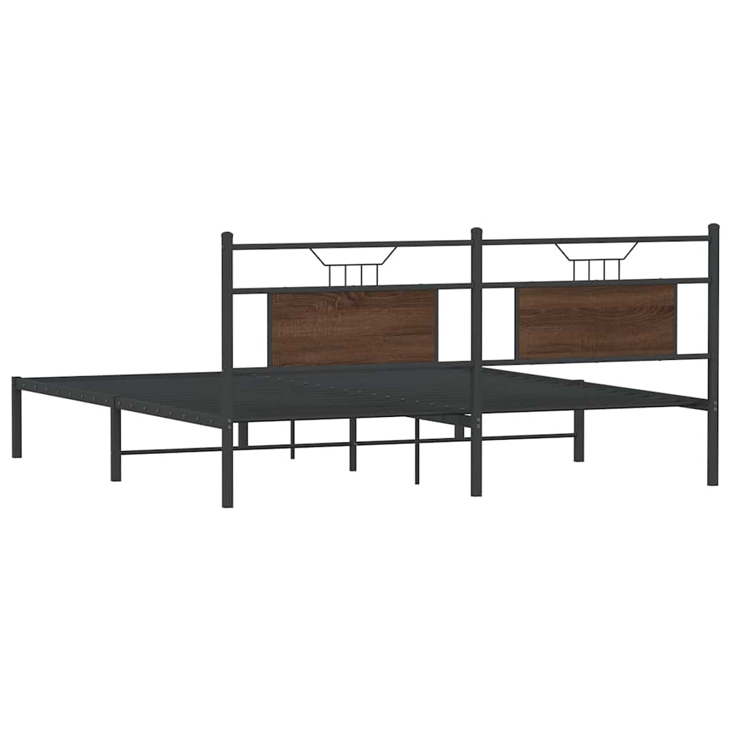 Bedframe zonder matras bewerkt hout bruin eikenkleur 183x203 cm