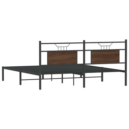 Bedframe zonder matras bewerkt hout bruin eikenkleur 183x203 cm