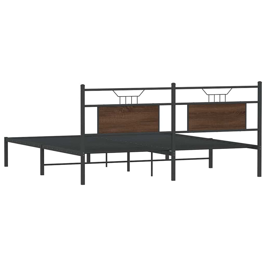 Bedframe zonder matras bewerkt hout bruin eikenkleur 183x203 cm