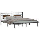Bed frame without mattress, treated wood, brown oak color, 183x203 cm