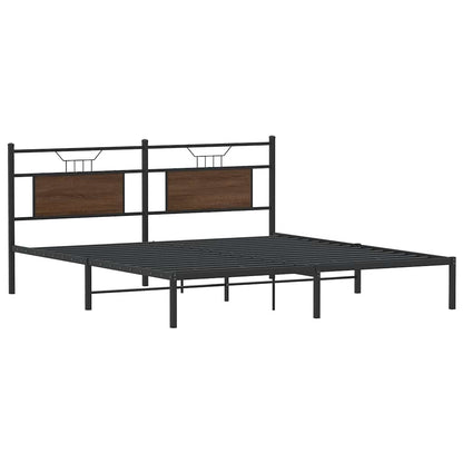 Bedframe zonder matras 183x213 cm spaanplaat bruin eikenkleurig