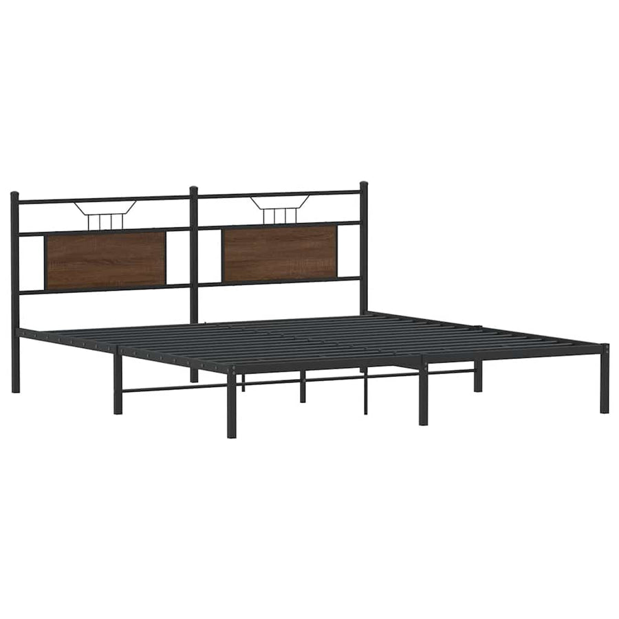 Bedframe zonder matras 183x213 cm spaanplaat bruin eikenkleurig