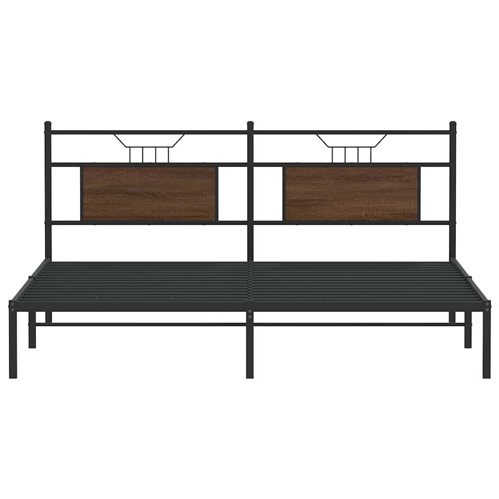 Bedframe zonder matras 183x213 cm spaanplaat bruin eikenkleurig