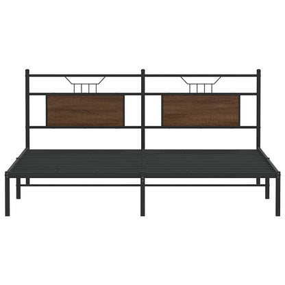 Bedframe zonder matras 183x213 cm spaanplaat bruin eikenkleurig