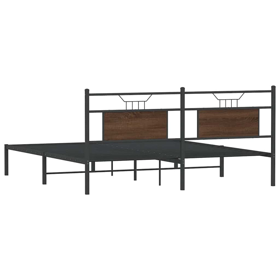 Bedframe zonder matras 183x213 cm spaanplaat bruin eikenkleurig