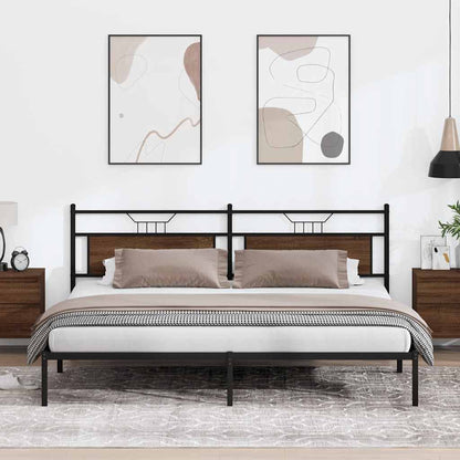 Bedframe zonder matras 193x203 cm spaanplaat bruin eikenkleurig