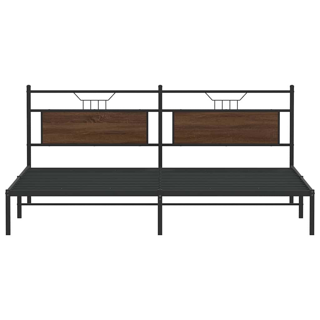 Bedframe zonder matras 193x203 cm spaanplaat bruin eikenkleurig