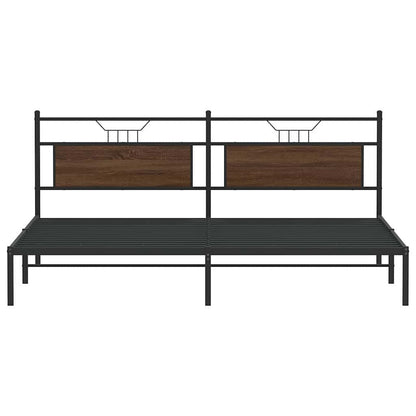 Bedframe zonder matras 193x203 cm spaanplaat bruin eikenkleurig