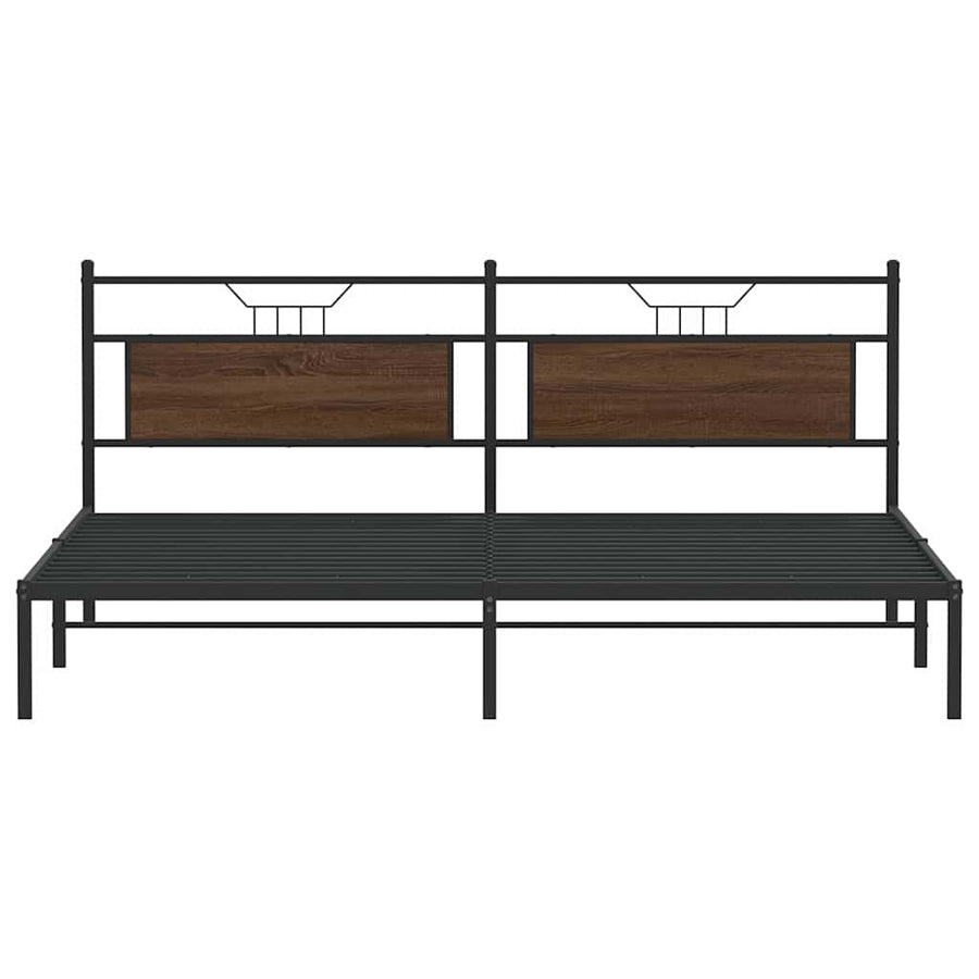 Bedframe zonder matras 193x203 cm spaanplaat bruin eikenkleurig