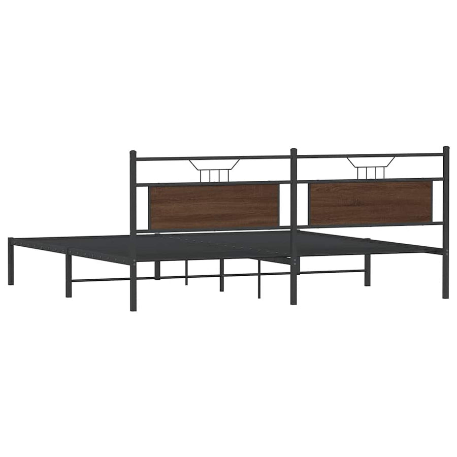 Bedframe zonder matras 193x203 cm spaanplaat bruin eikenkleurig