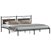Bedframe 193x203 cm spaanplaat bruin eiken