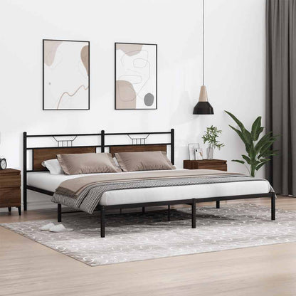 Bedframe zonder matras 200x200 cm spaanplaat bruin eikenkleurig