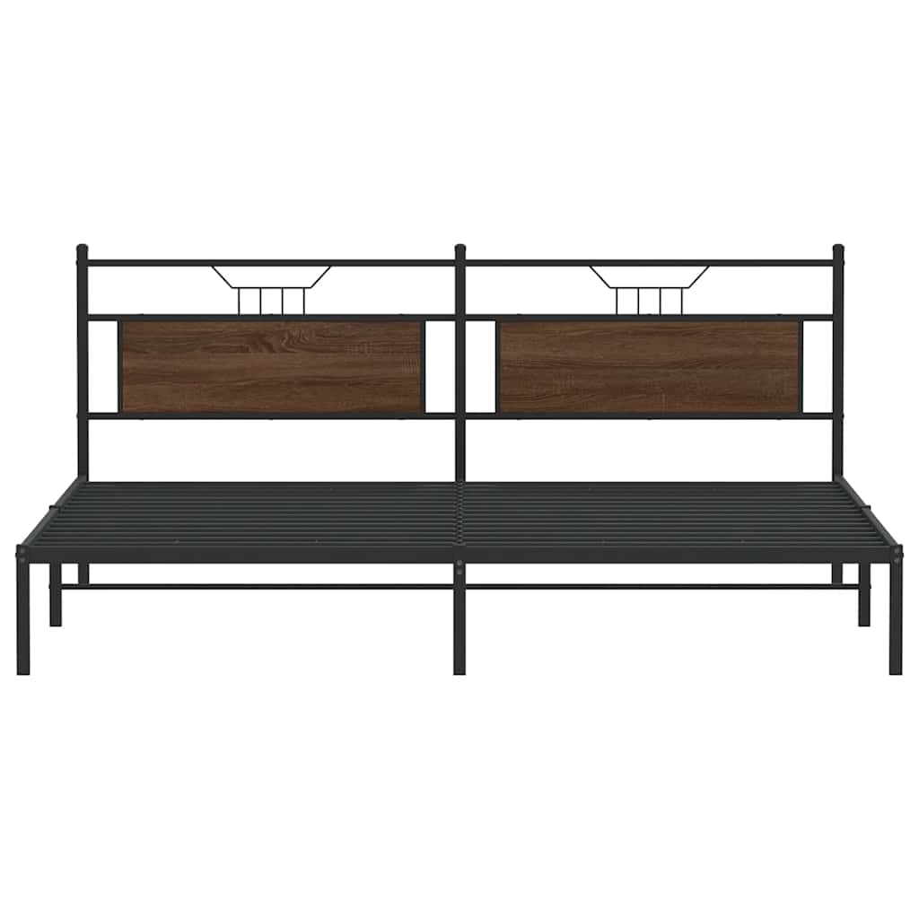 Bedframe zonder matras 200x200 cm spaanplaat bruin eikenkleurig
