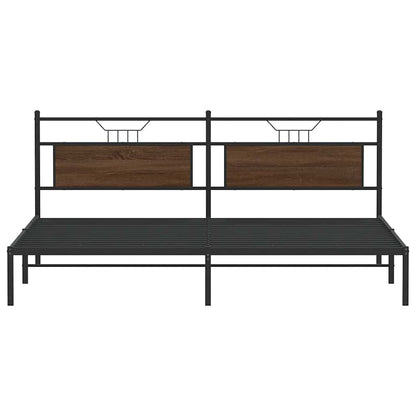 Bedframe zonder matras 200x200 cm spaanplaat bruin eikenkleurig