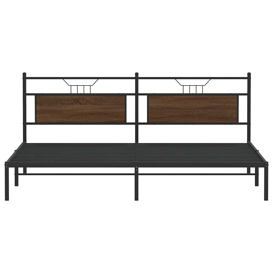 Bedframe zonder matras 200x200 cm spaanplaat bruin eikenkleurig