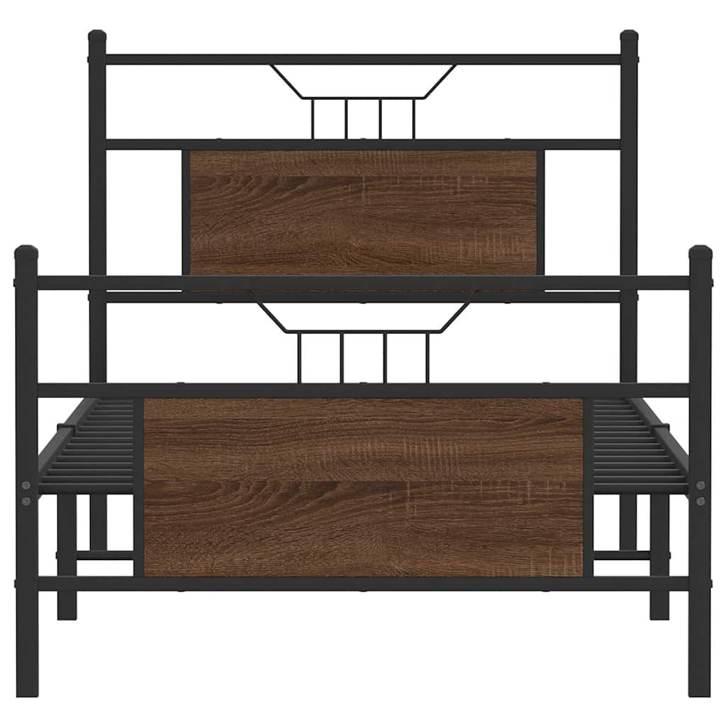 Bedframe zonder matras bewerkt hout bruin eikenkleur 75x190 cm