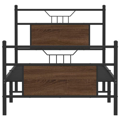 Bedframe zonder matras bewerkt hout bruin eikenkleur 75x190 cm