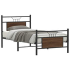 Bedframe 75x190 cm bewerkt hout bruin