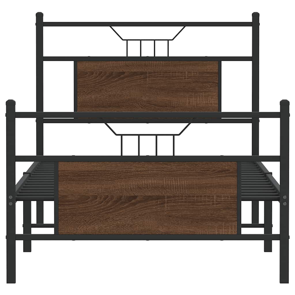 Bedframe zonder matras bewerkt hout bruin eikenkleur 80x200 cm