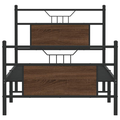 Bedframe zonder matras bewerkt hout bruin eikenkleur 80x200 cm