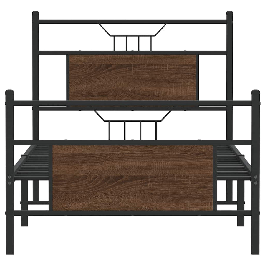 Bedframe zonder matras bewerkt hout bruin eikenkleur 80x200 cm