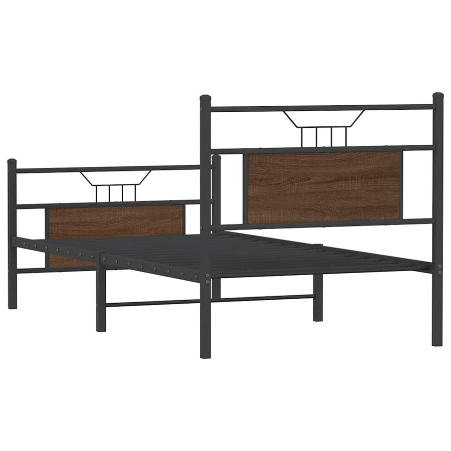 Bedframe zonder matras bewerkt hout bruin eikenkleur 80x200 cm
