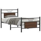 Bed frame without mattress, treated wood, brown oak color, 80x200 cm