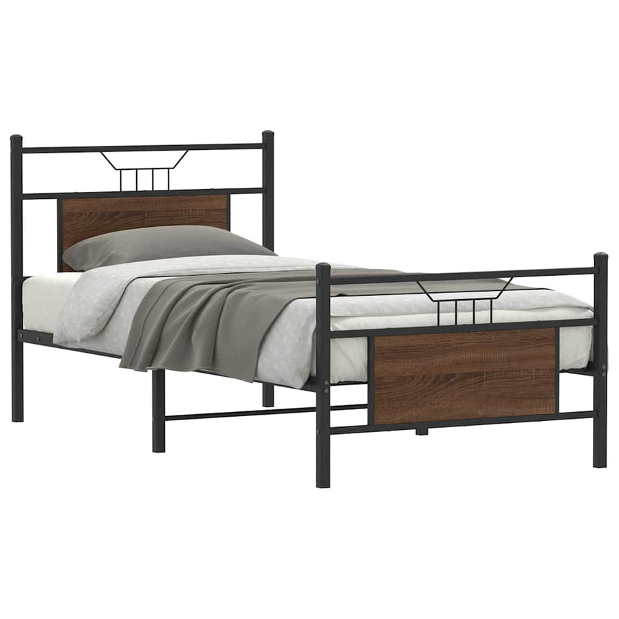 Bedframe zonder matras bewerkt hout bruin eikenkleur 80x200 cm
