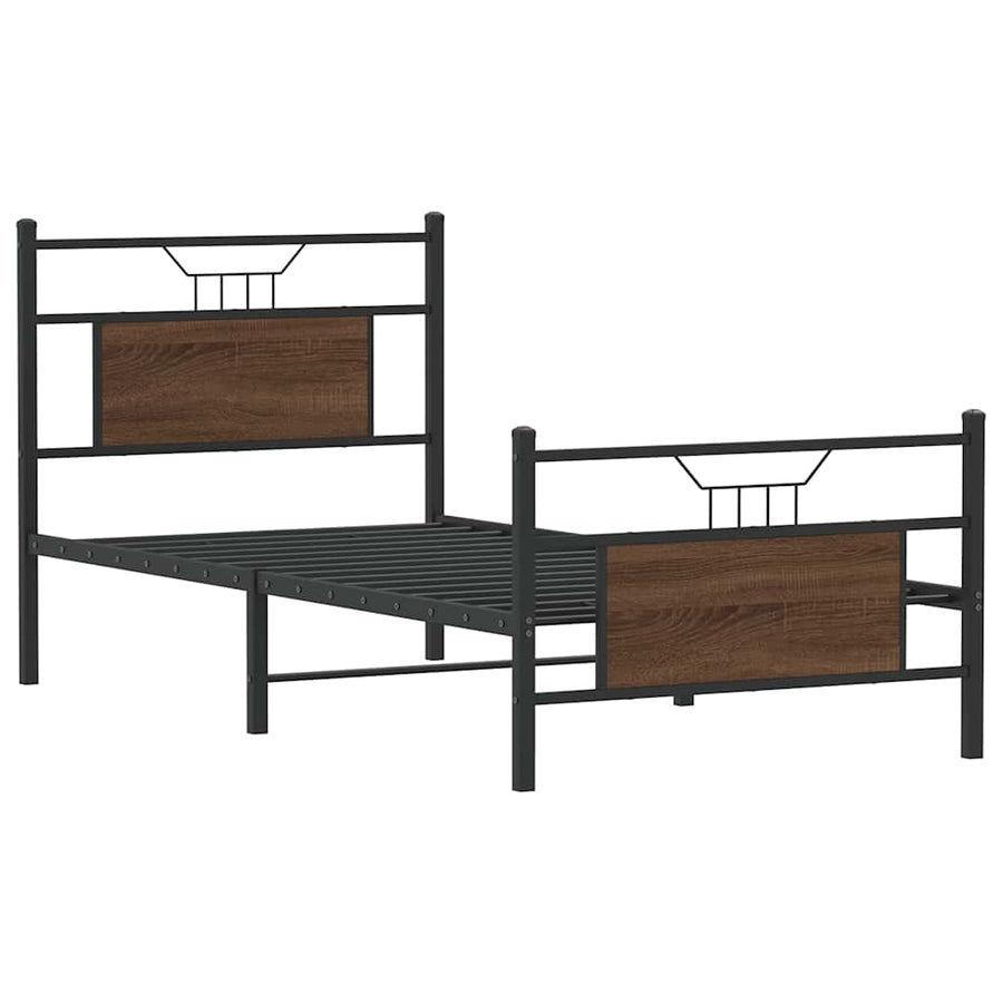 Bedframe zonder matras bewerkt hout bruin eikenkleur 90x190 cm