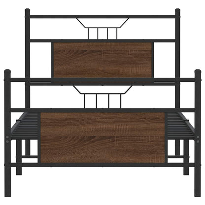 Bedframe zonder matras bewerkt hout bruin eikenkleur 90x190 cm