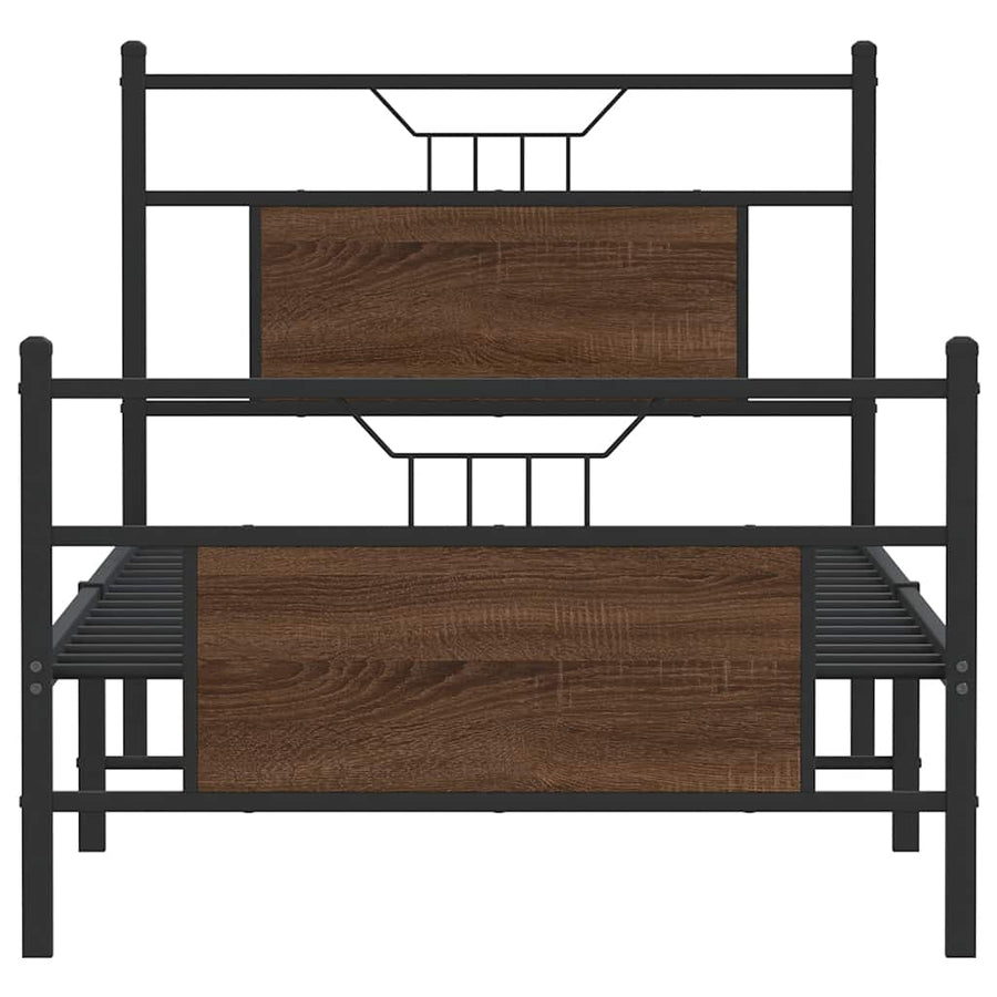 Bedframe zonder matras bewerkt hout bruin eikenkleur 90x190 cm