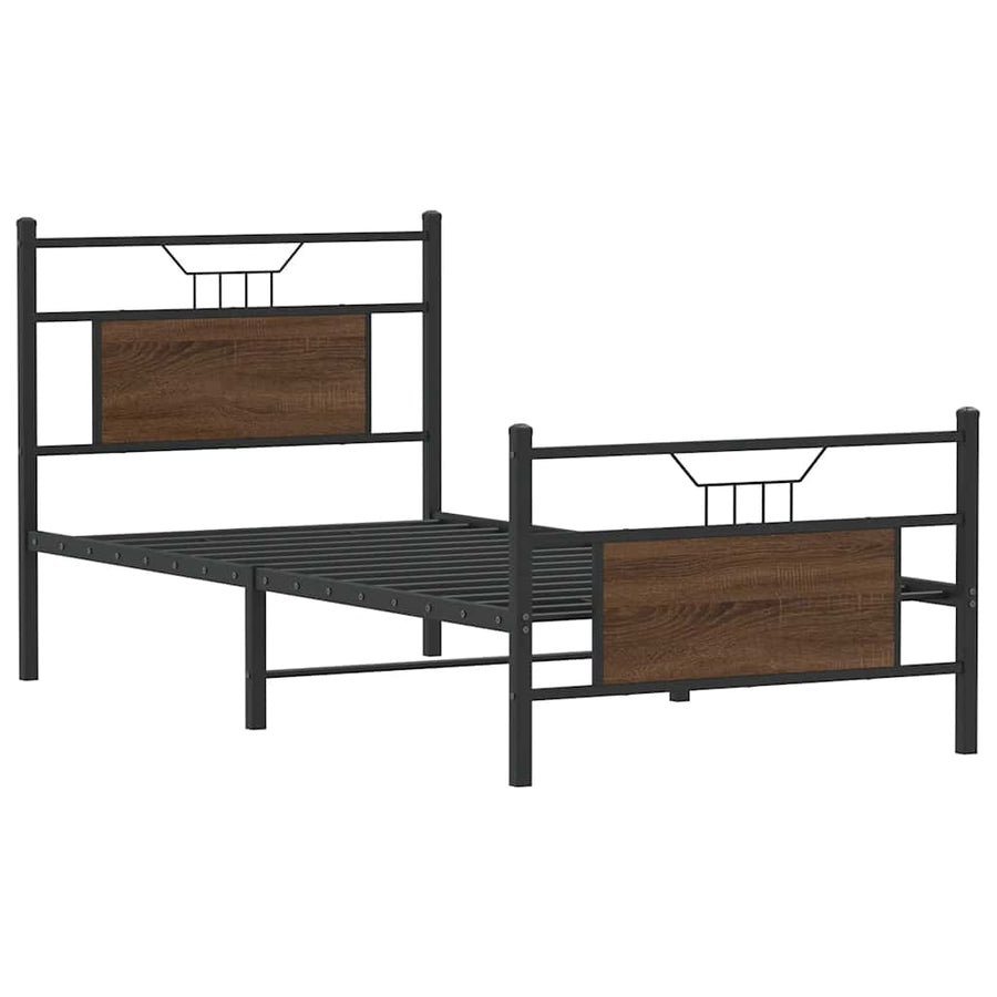 Bedframe zonder matras bewerkt hout bruin eikenkleur 90x200 cm