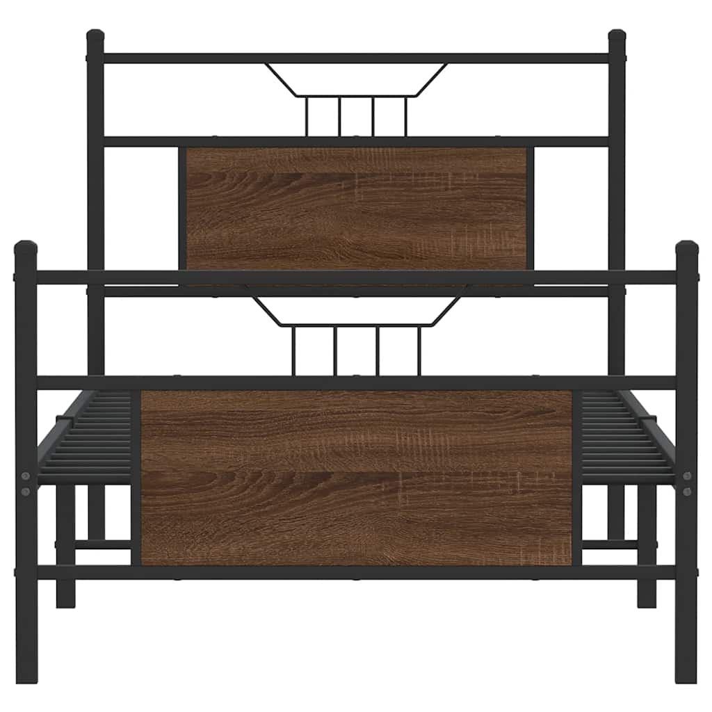 Bedframe zonder matras bewerkt hout bruin eikenkleur 90x200 cm