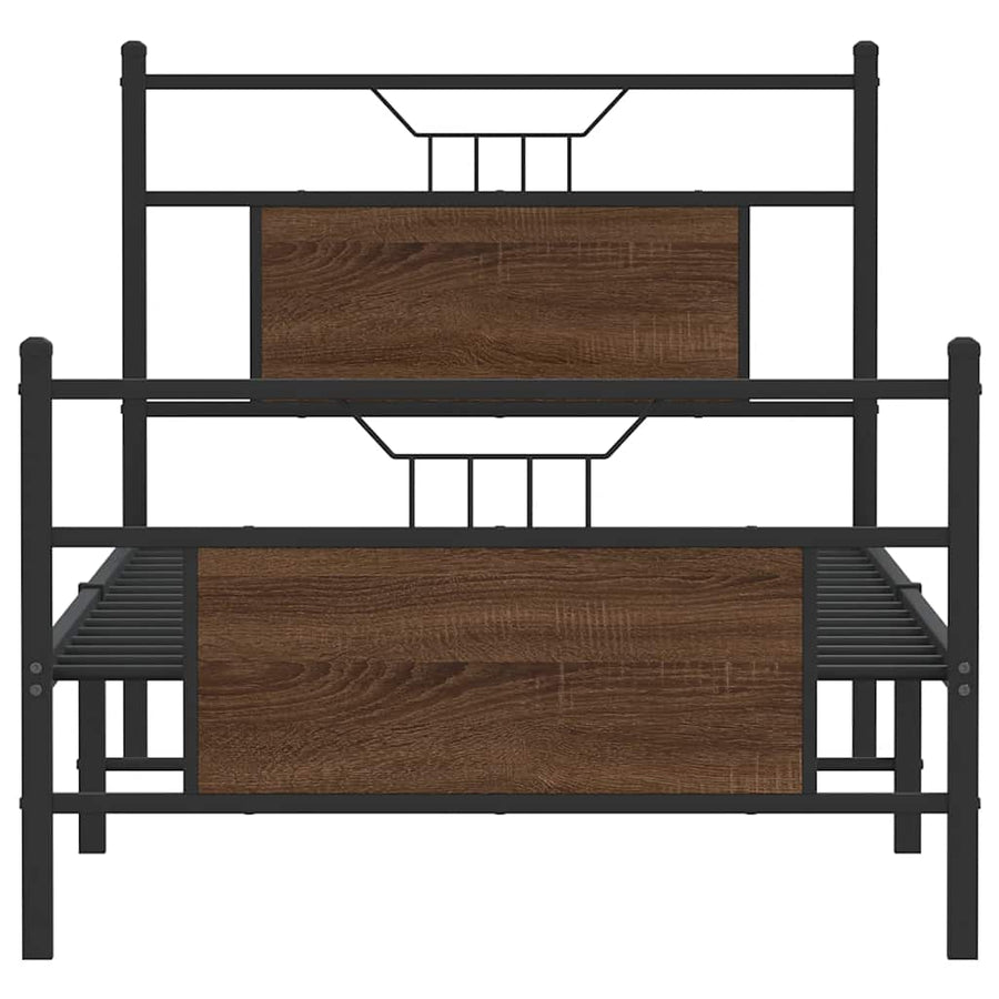 Bedframe zonder matras bewerkt hout bruin eikenkleur 90x200 cm