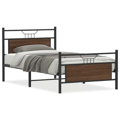 Bedframe zonder matras bewerkt hout bruin eikenkleur 100x200 cm