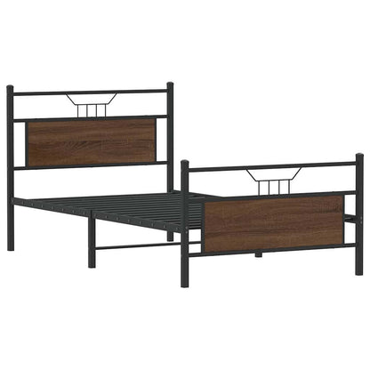 Bedframe zonder matras bewerkt hout bruin eikenkleur 100x200 cm